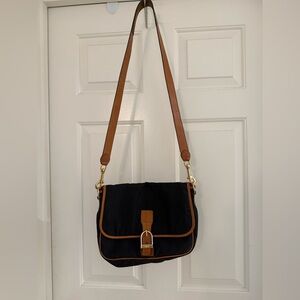 Bogner Black Nylon Crossbody Bag with Leather Accent